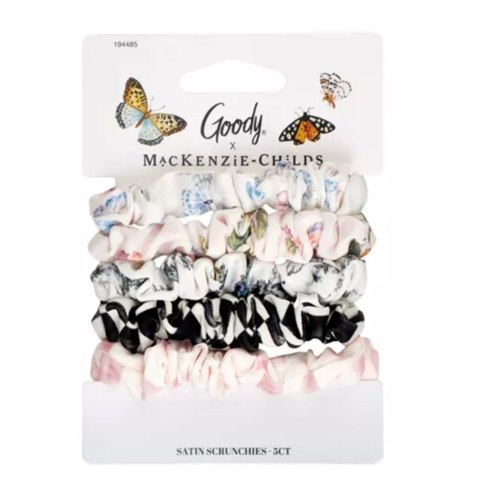 MacKenzie-Childs Floral and Satin Scrunchies Set of 5